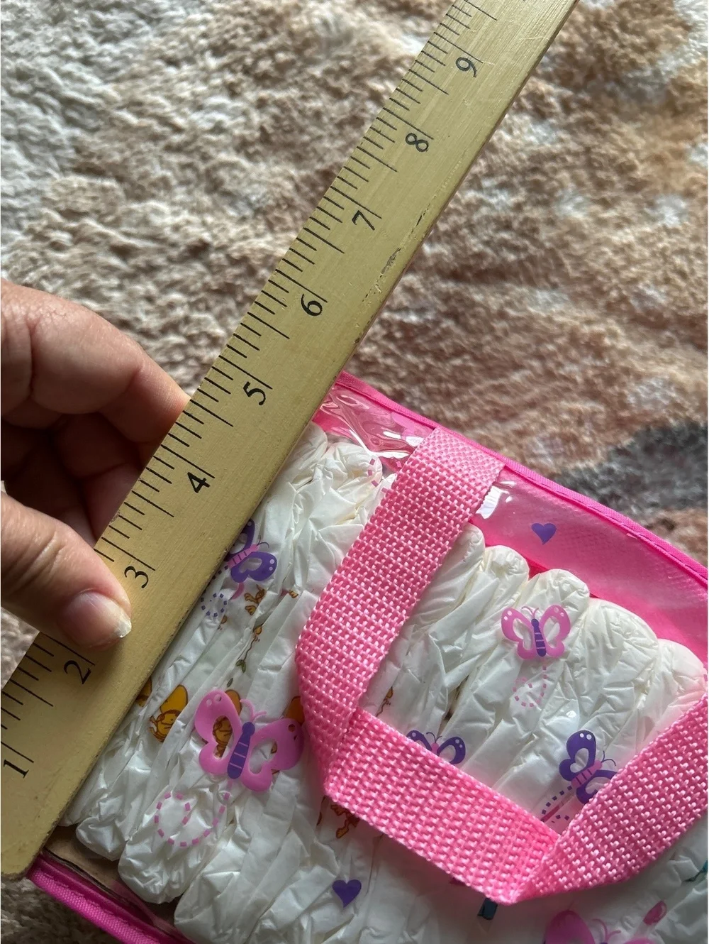 12 Piece Doll Diapers with Pink Carrying Case